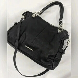 STEVE MADDEN Women’s Vegan TOTE, HANDBAG, BLACK Pebble SILVER-tone hardware